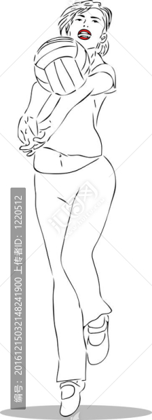 女孩擊球