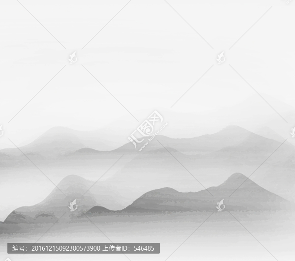 淡墨山水,合層