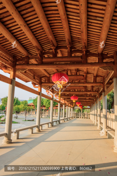 仿古亭子走廊,走廊,長(zhǎng)廊,涼亭