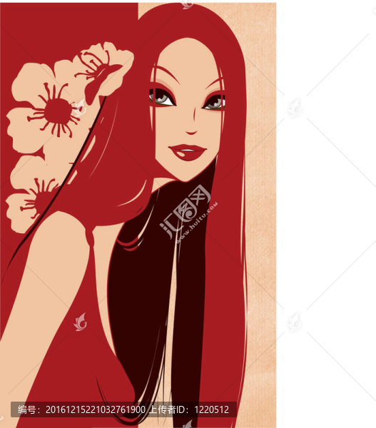 穿紅衣服的女士