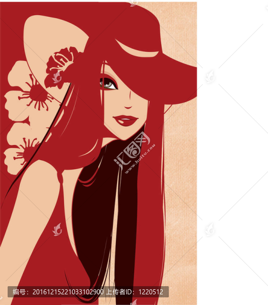 穿紅衣服的女士
