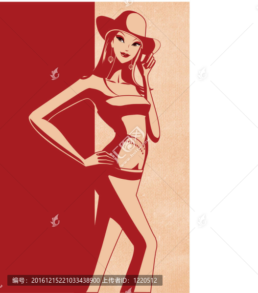 穿紅衣服的女士
