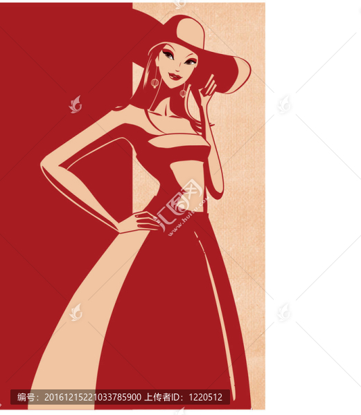 穿紅衣服的女士