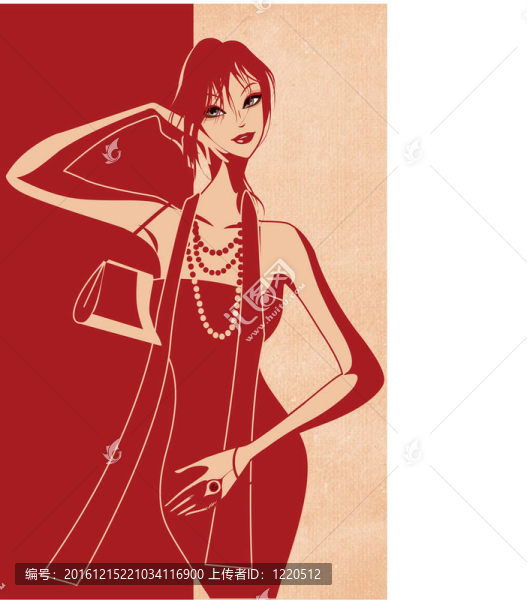 穿紅衣服的女士