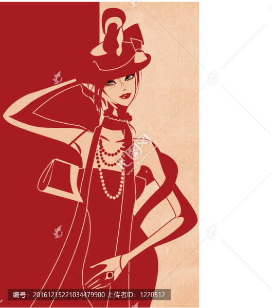 穿紅衣服的女士
