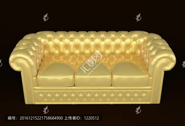金色皮革豪華沙發(fā)