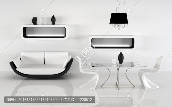 沙發(fā)和簡單的家具極少主義室內(nèi)