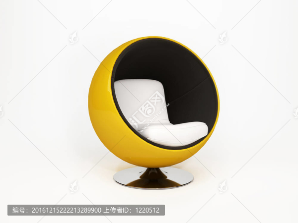 現(xiàn)代圓形扶手椅。半圓形扶手椅白色隔離