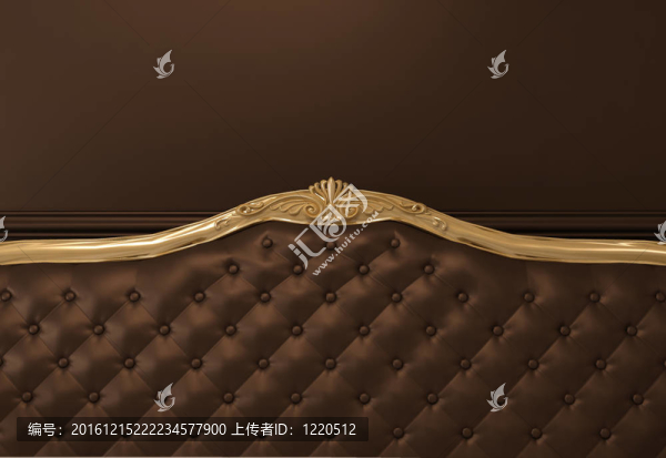 皮革紋理背面沙發(fā)金色框架