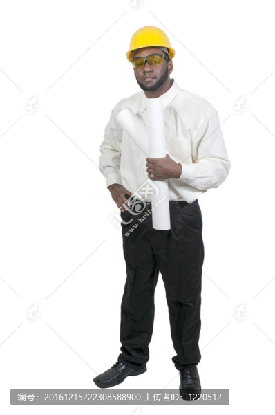 建筑工人與藍圖
