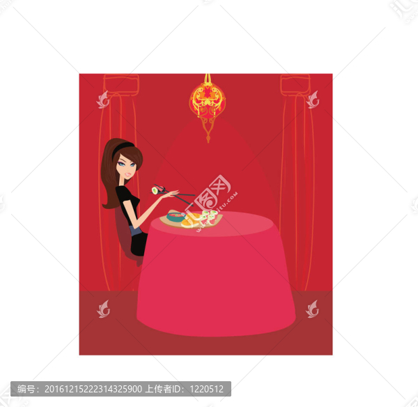 美女喜歡壽司