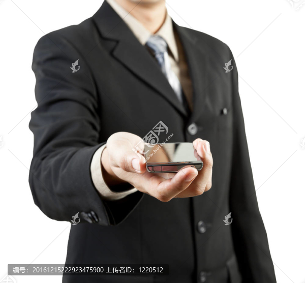 商人手持手機