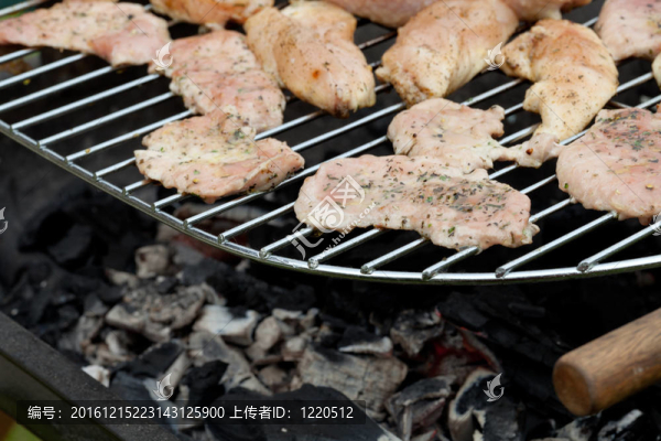 烤架上燒烤美味烤肉