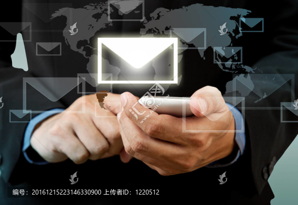 商家觸摸智能手機(jī)手持電子郵件社交網(wǎng)絡(luò)
