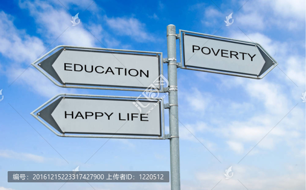 通往教育的路標(biāo)；幸福生活與貧窮與貧窮