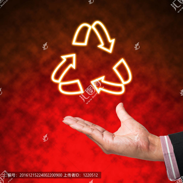 抽象背景下手的光回收