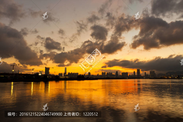 城市日落