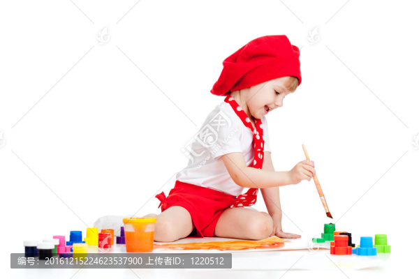小畫(huà)家用畫(huà)筆兒童畫(huà)