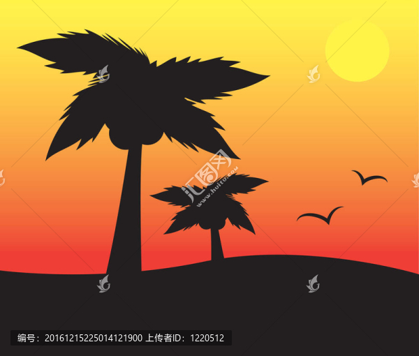 棕櫚樹(shù)的剪影