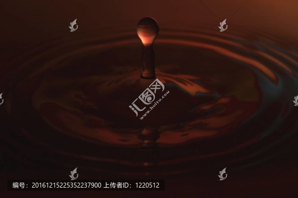 紅色水滴微距拍攝