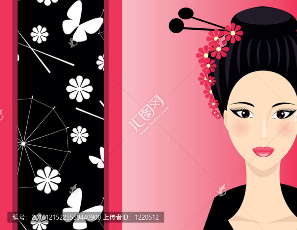背景的女孩