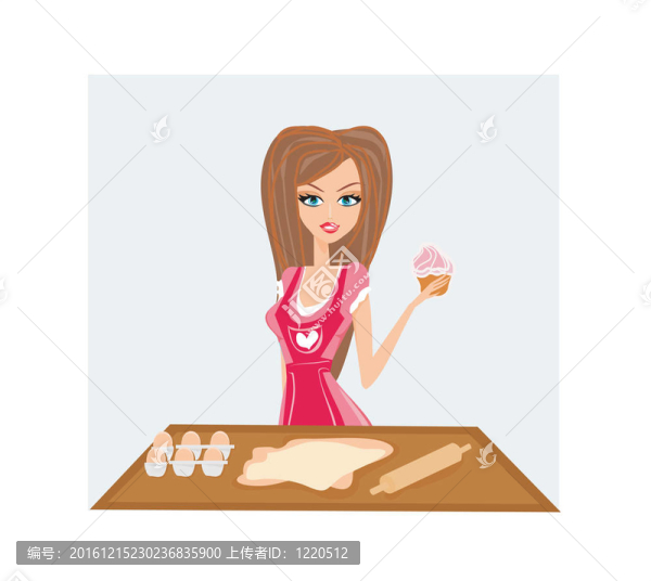 美麗的家庭主婦烹飪