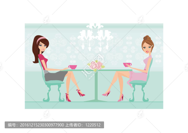 可愛(ài)的漂亮女孩在咖啡休息