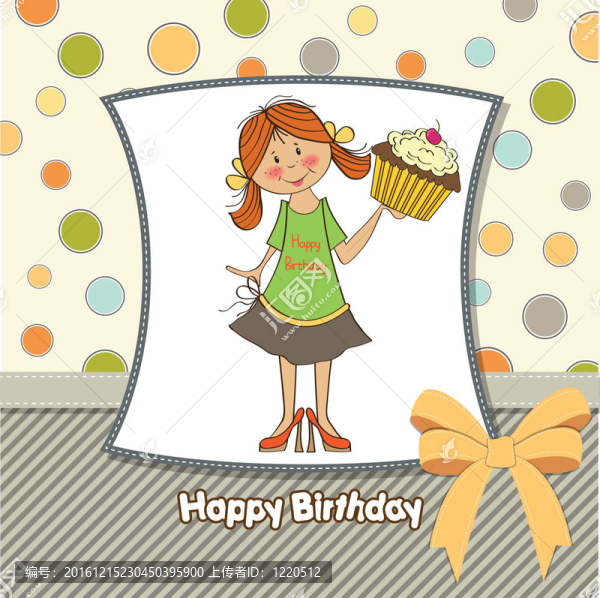 女孩生日賀卡