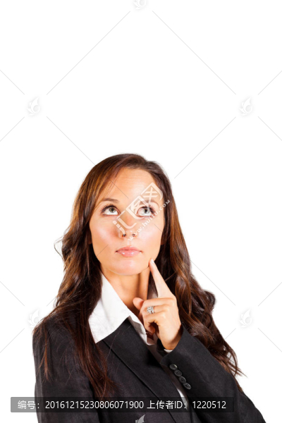 年輕的女商人抬頭