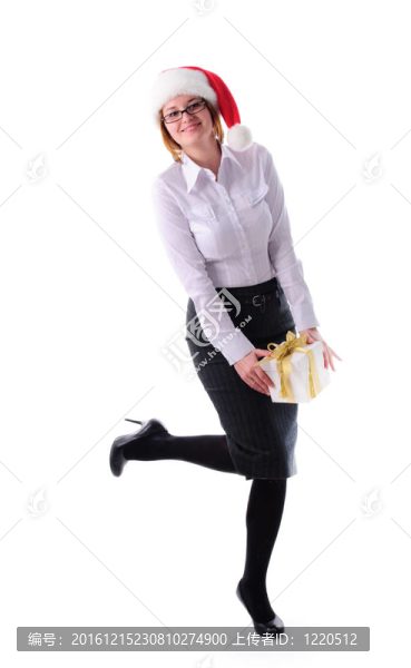 辦公室的圣誕女孩
