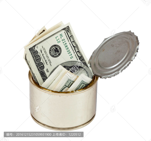 美元鈔票在白色金屬上可以隔離