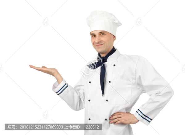 男廚師孤立在白色背景