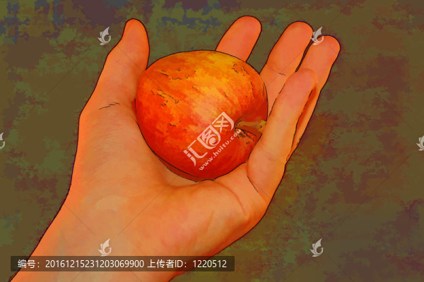 蘋果在手卡通