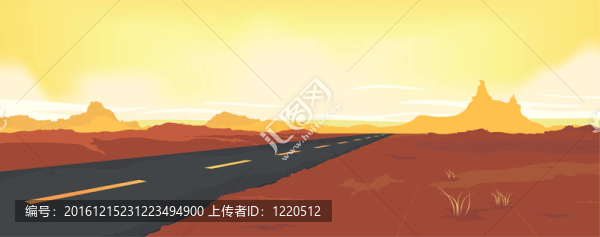夏天的沙漠公路