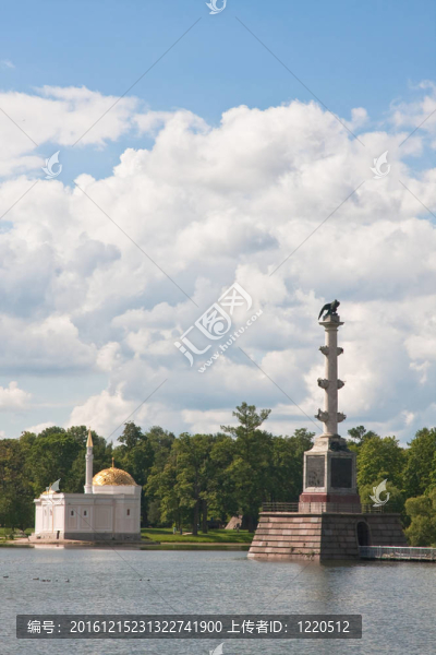 切什梅亭柱和土耳其浴。Tsarskoye,Selo（俄羅斯）；圣彼得堡；俄羅斯。
