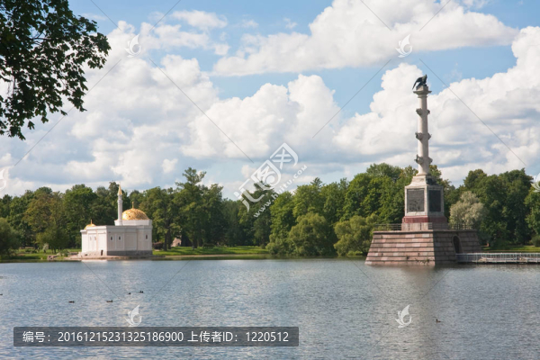切什梅亭柱和土耳其浴。Tsarskoye,Selo（俄羅斯）；圣彼得堡；俄羅斯。