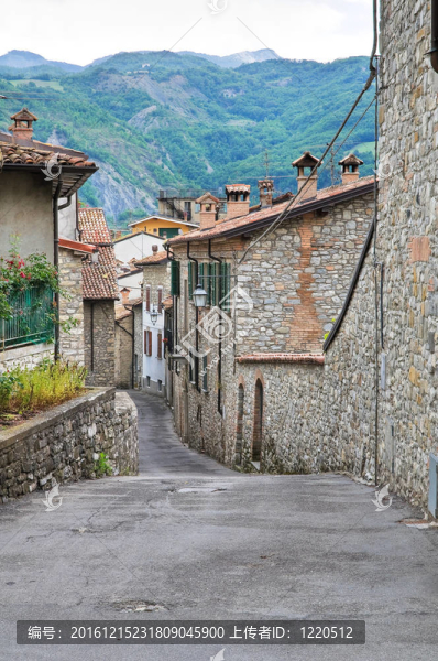 小巷。博比奧。Emilia,Romagna。意大利.