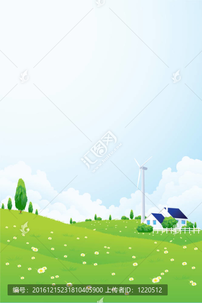 住宅和風(fēng)力發(fā)電站景觀