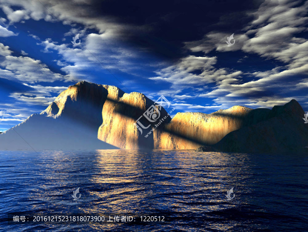 在無(wú)邊無(wú)際的大海中的無(wú)人島
