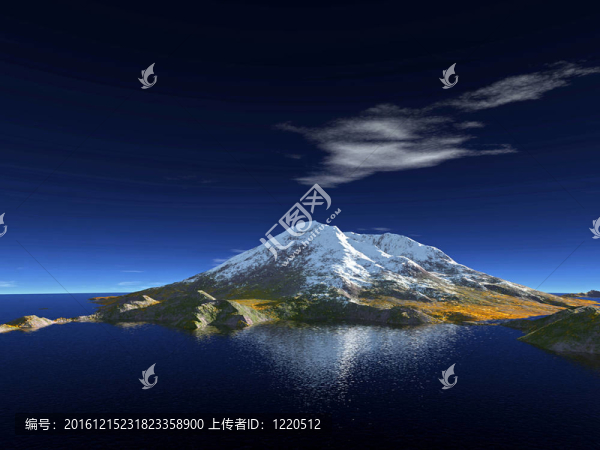 在無(wú)邊無(wú)際的大海中的無(wú)人島