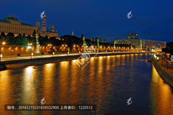 俄羅斯首都的夜間景觀是城市的莫斯科