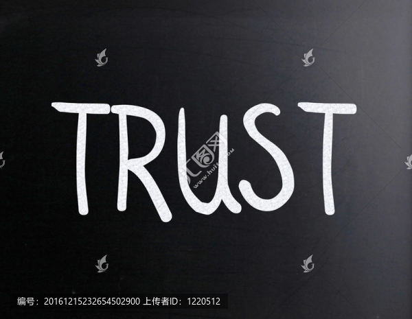 用粉筆在黑板上手寫的信任詞