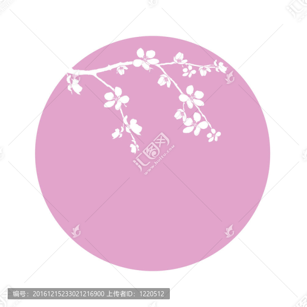 圓中美麗的櫻花枝