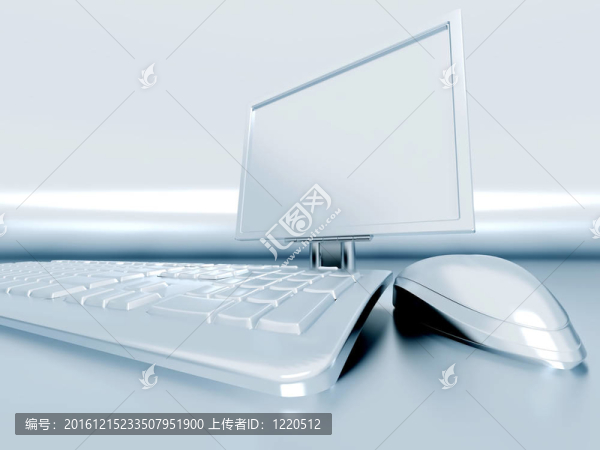 個(gè)人電腦的組成部分：顯示器；鼠標(biāo)；鍵盤(pán)；金屬風(fēng)格