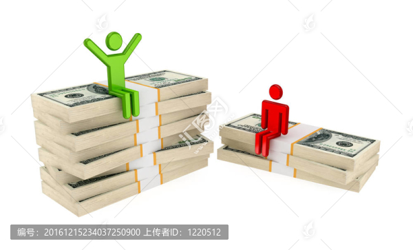 3D小人物和金錢包。