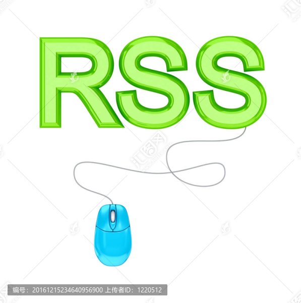 電腦鼠標(biāo)和綠字的RSS。