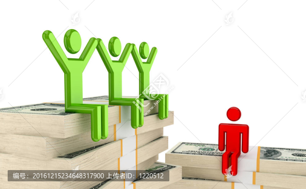 3D小人物和金錢包。