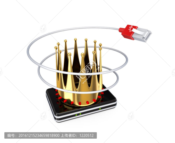 路由器；跳線和金色的王冠。