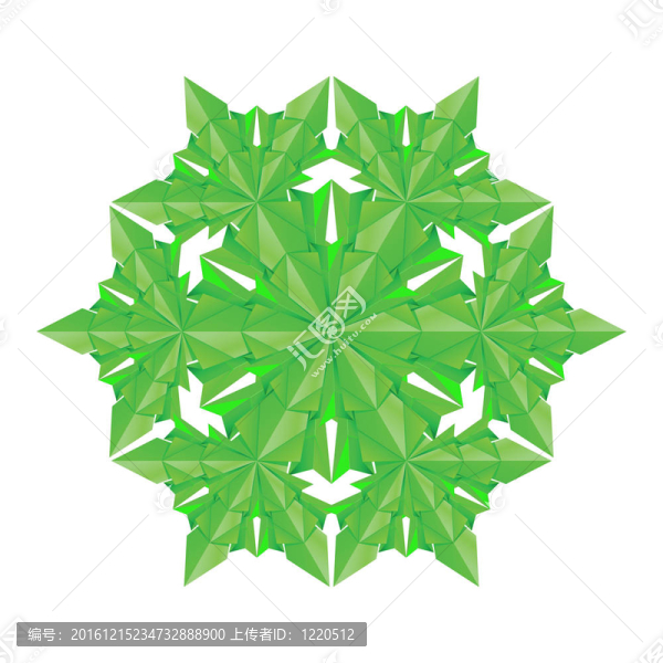 綠色的紙雪花