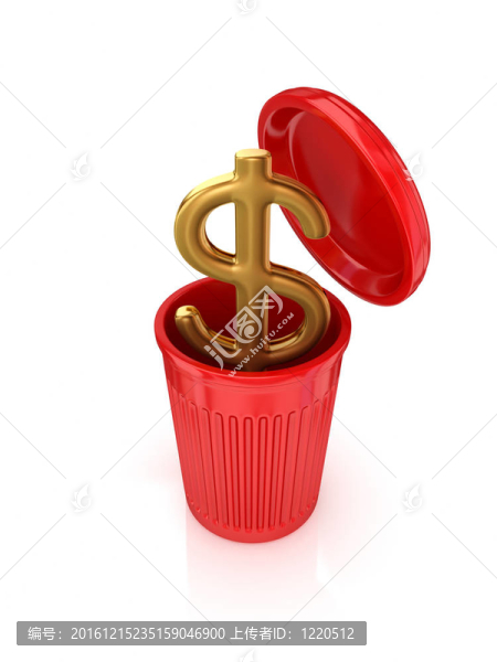 紅色回收箱中的金簽。